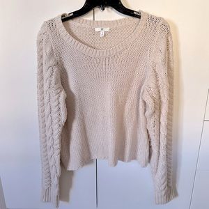 BP cropped cable knit sleeve sweater